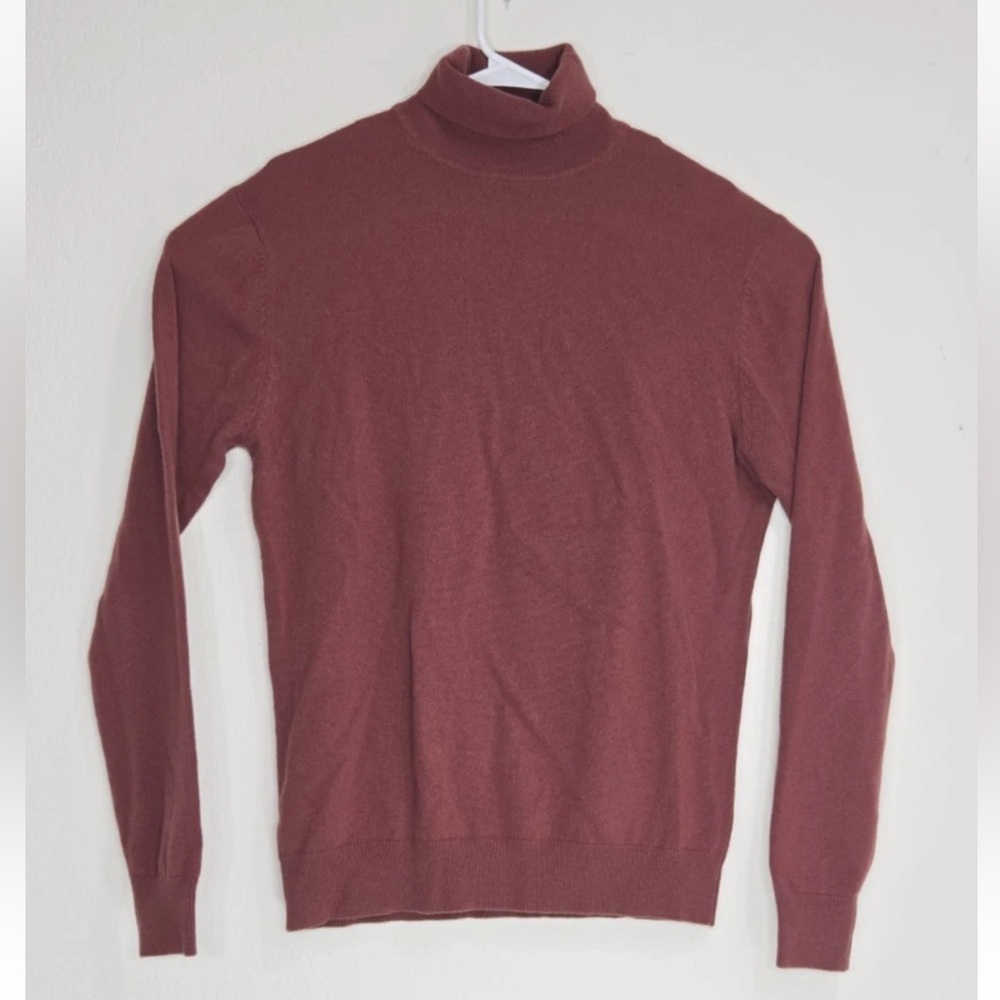 Suitsupply Merino Wool Sweater Turtleneck Pullover Rust Colored Size XL Mens